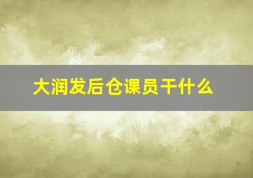 大润发后仓课员干什么