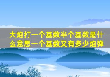 大炮打一个基数,半个基数是什么意思一个基数又有多少炮弹