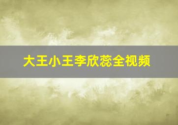 大王小王李欣蕊全视频