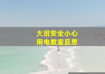 大班安全小心用电教案反思