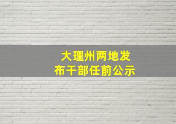 大理州两地发布干部任前公示