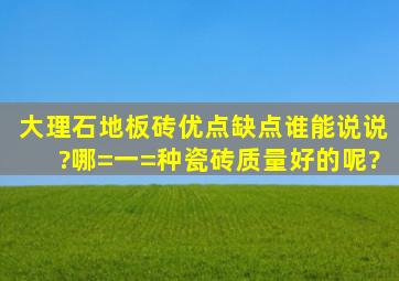 大理石地板砖优点缺点谁能说说?哪=一=种瓷砖质量好的呢?