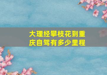 大理经攀枝花到重庆自驾有多少里程