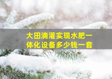 大田滴灌实现水肥一体化设备多少钱一套(