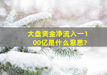 大盘资金净流入一100亿,是什么意思?