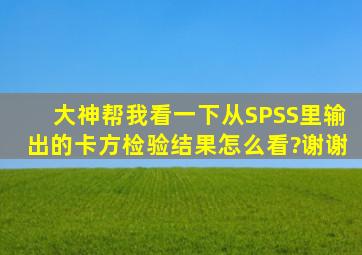 大神帮我看一下从SPSS里输出的卡方检验结果怎么看?谢谢