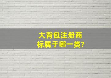 大背包注册商标属于哪一类?