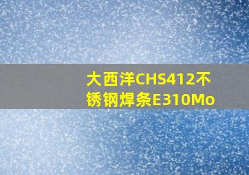 大西洋CHS412不锈钢焊条E310Mo