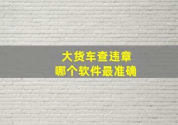 大货车查违章哪个软件最准确