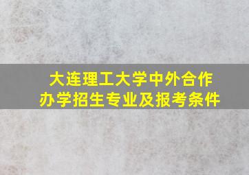 大连理工大学中外合作办学招生专业及报考条件