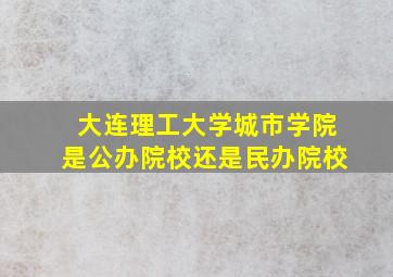 大连理工大学城市学院是公办院校还是民办院校(