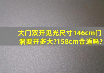 大门(双开)见光尺寸146cm,门洞要开多大?158cm合适吗?