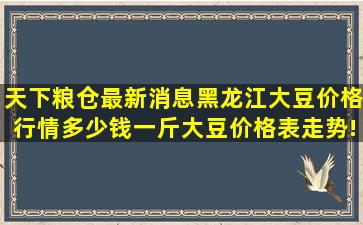 天下粮仓最新消息黑龙江大豆价格行情多少钱一斤大豆价格表走势!