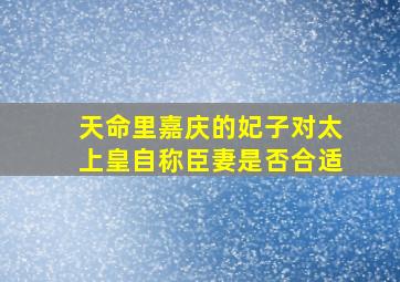 天命里嘉庆的妃子对太上皇自称臣妻是否合适