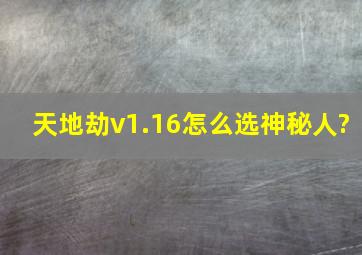 天地劫v1.16怎么选神秘人?