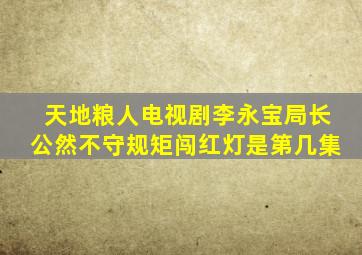 天地粮人电视剧。李永宝局长公然不守规矩闯红灯是第几集