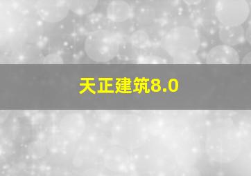 天正建筑8.0