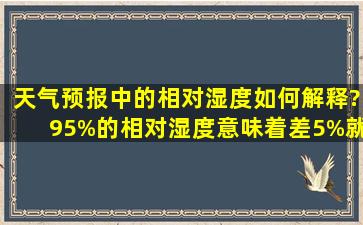 天气预报中的相对湿度如何解释?95%的相对湿度意味着差5%就是空气...