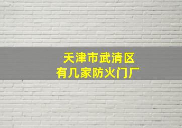 天津市武清区有几家防火门厂