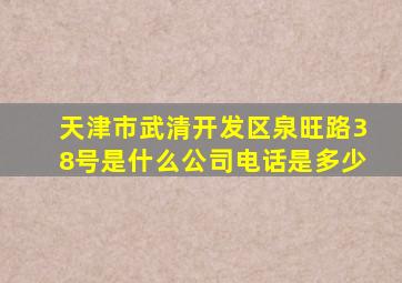 天津市武清开发区泉旺路38号是什么公司电话是多少