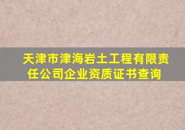 天津市津海岩土工程有限责任公司  企业资质证书查询 