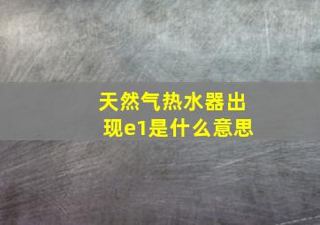 天然气热水器出现e1是什么意思