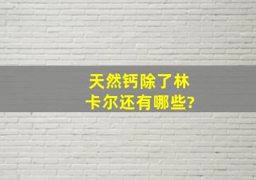 天然钙除了林卡尔,还有哪些?