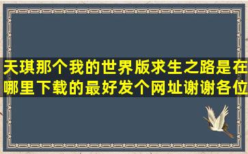 天琪那个我的世界版求生之路是在哪里下载的最好发个网址谢谢各位了