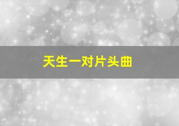 天生一对片头曲