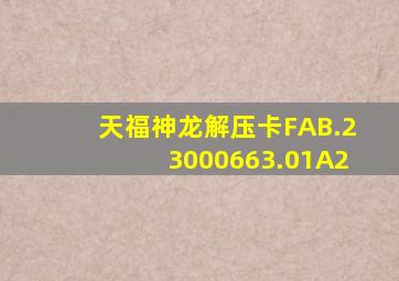 天福神龙解压卡FAB.23000663.01A2