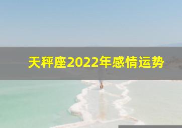 天秤座2022年感情运势