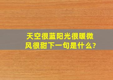 天空很蓝,阳光很暖,微风很甜下一句是什么?