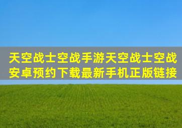 天空战士空战手游天空战士空战安卓预约下载最新手机正版链接