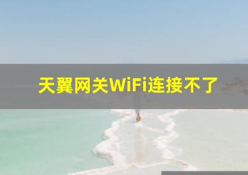 天翼网关WiFi连接不了