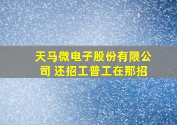 天马微电子股份有限公司 还招工普工,在那招