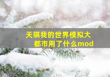 天骐我的世界模拟大都市用了什么mod