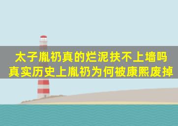 太子胤礽真的烂泥扶不上墙吗真实历史上,胤礽为何被康熙废掉