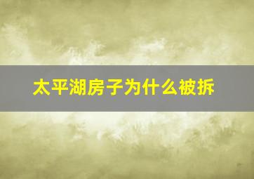 太平湖房子为什么被拆