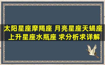 太阳星座摩羯座 月亮星座天蝎座 上升星座水瓶座 求分析求详解