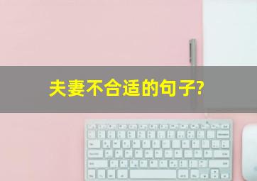 夫妻不合适的句子?