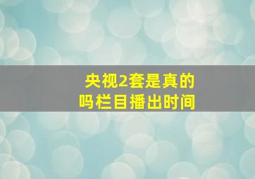 央视2套(是真的吗)栏目播出时间