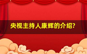 央视主持人康辉的介绍?