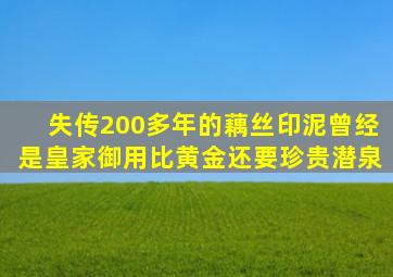 失传200多年的藕丝印泥,曾经是皇家御用,比黄金还要珍贵潜泉