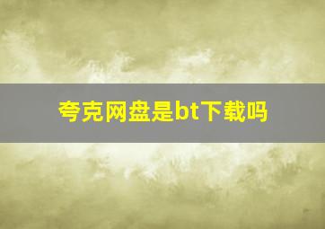 夸克网盘是bt下载吗