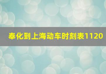 奉化到上海动车时刻表1120