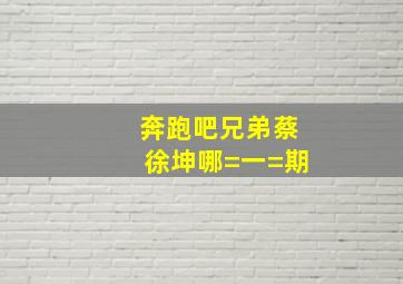 奔跑吧兄弟蔡徐坤哪=一=期