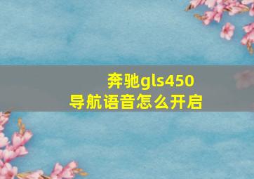 奔驰gls450导航语音怎么开启