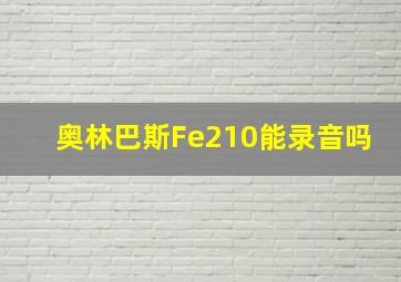 奥林巴斯Fe210能录音吗