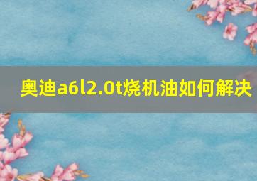 奥迪a6l2.0t烧机油如何解决