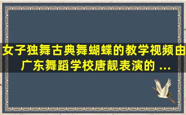 女子独舞古典舞《蝴蝶》的教学视频。由广东舞蹈学校唐靓表演的 ...